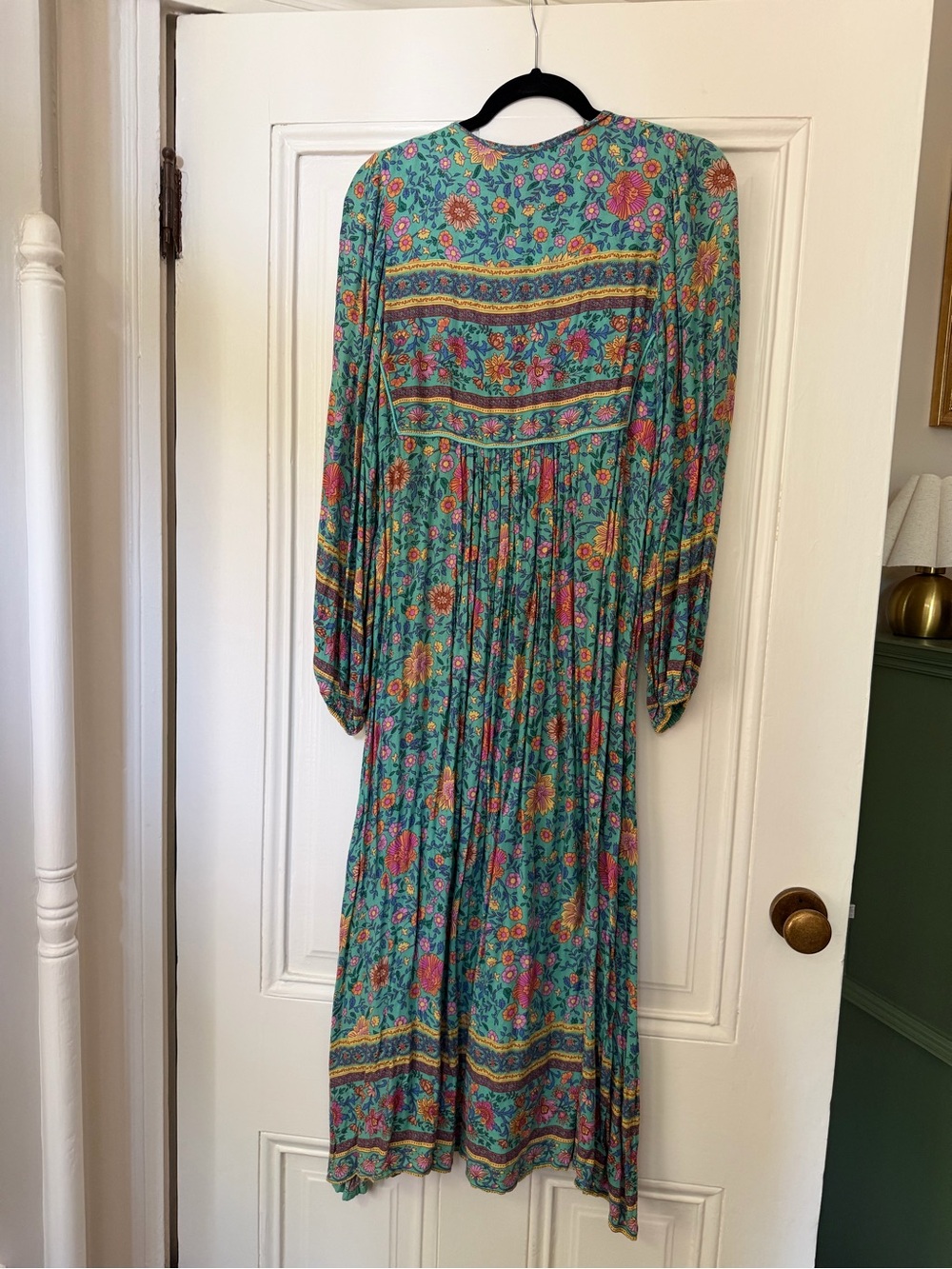Spell Folktown Maxi Dress in Teal and Coral - Picture 2 of 5